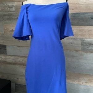 Susana Monaco Blue Off Shoulder Dress size Small